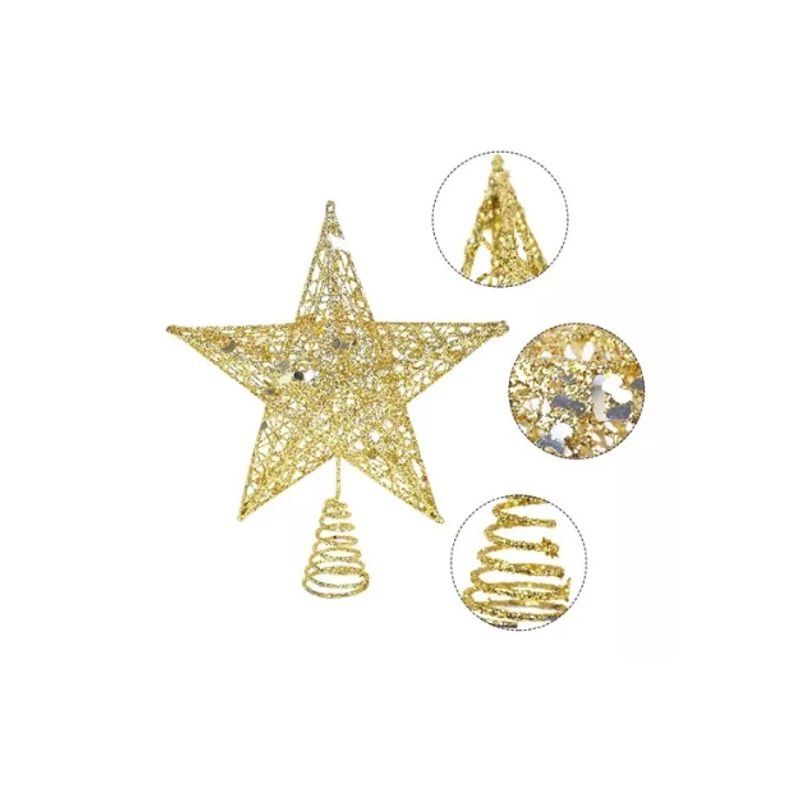 GENERICO - Adorno De Estrella Para Arbol De Navidad Decoración Navidad Dorado