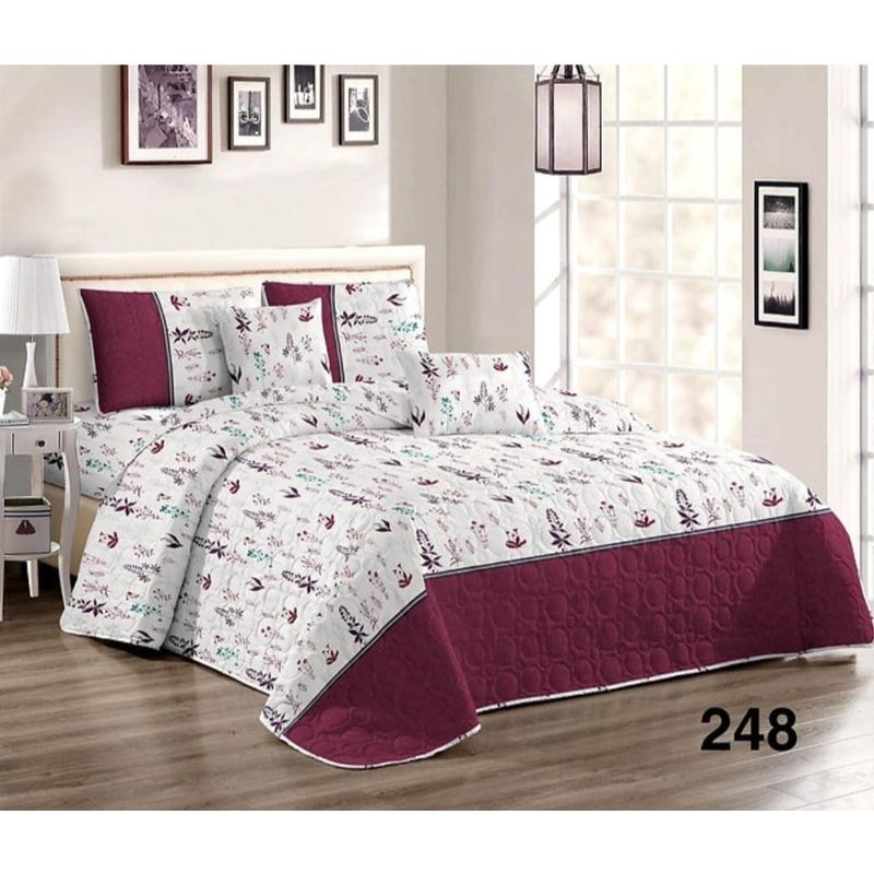 GENERICO - Quilt de Verano 2 plazas. Color Blanco con Diseño 248