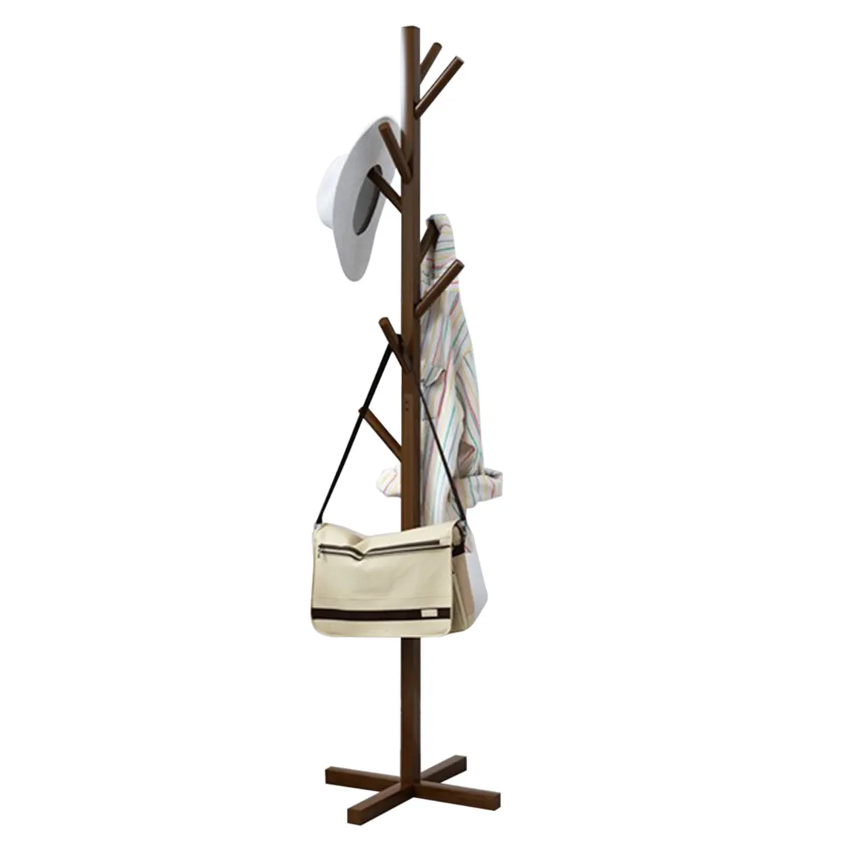 E CHAIRS BY MASLIAH - Perchero Colgador De Pie De Madera Oscura Nuevo 158x38 Cm