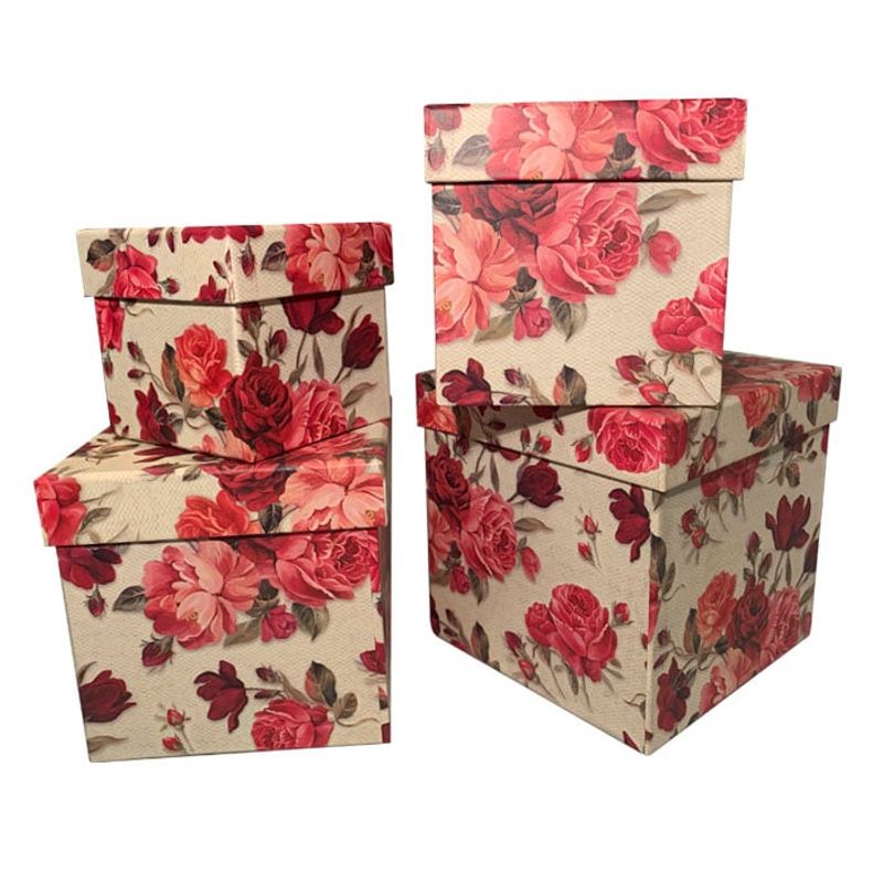 BRIC - Cajas diseño flores set de 4.