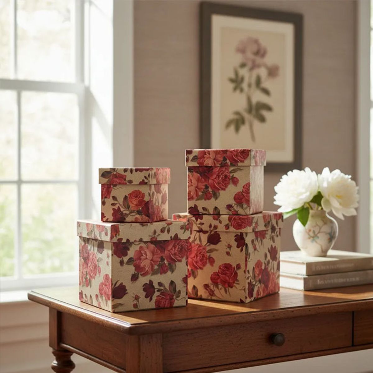 BRIC - Cajas diseño flores set de 4