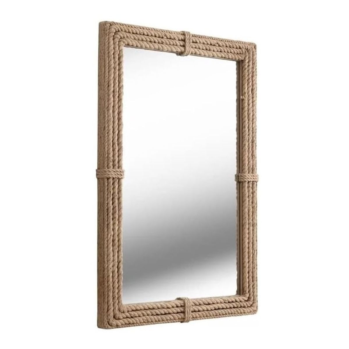 GENERICO - Espejo Recto Yute Natural 90cm Taller Sin Fronteras