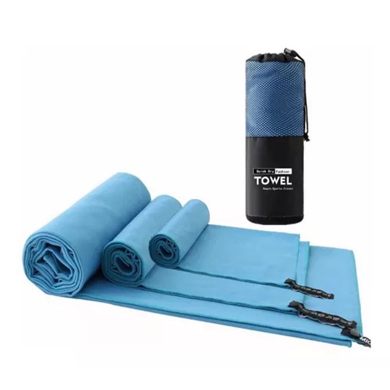 GENERICO - Toalla de microfibra Fitnics set  + estuche color morado