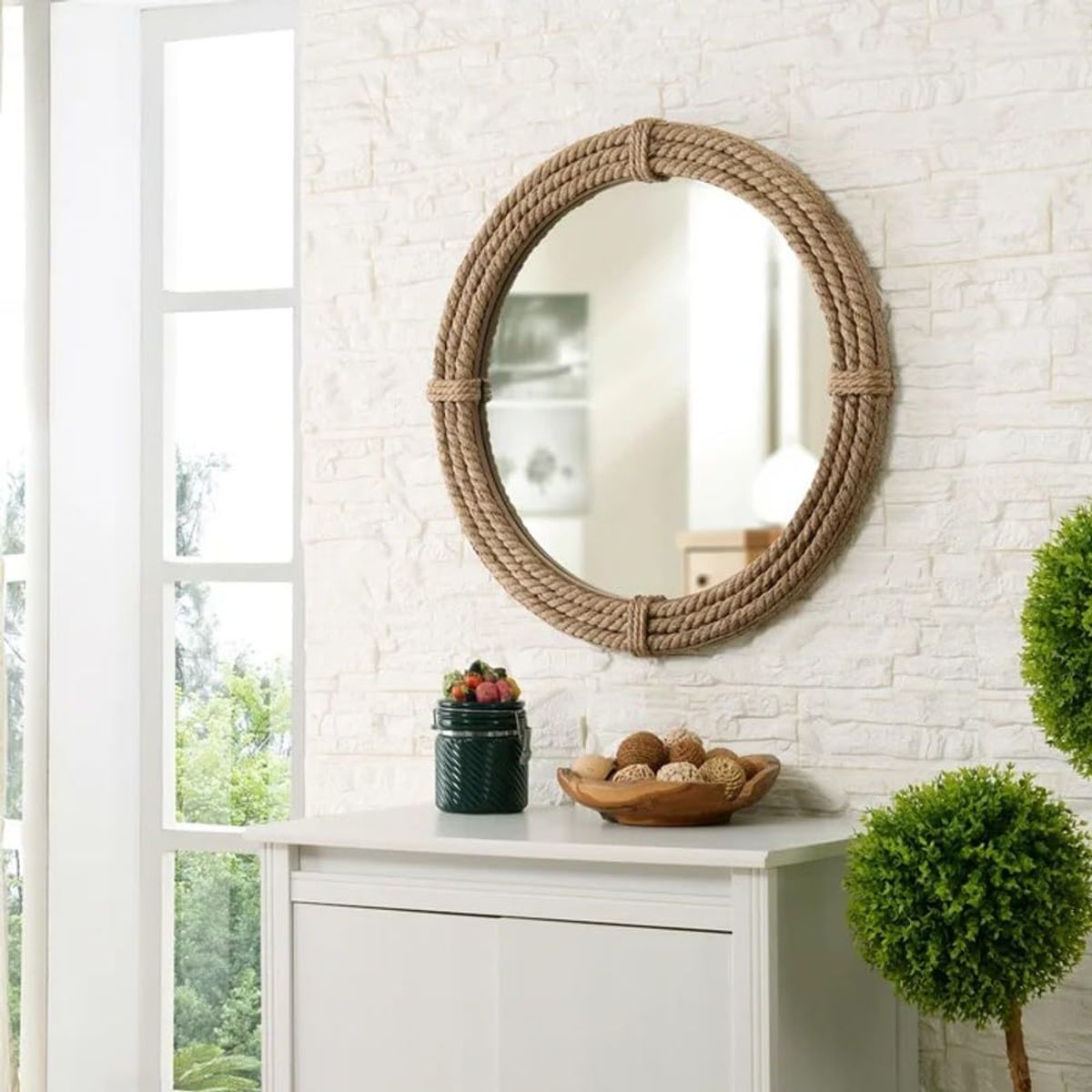 GENERICO - Espejo Náutico Yute 50cm Taller Sin Fronteras