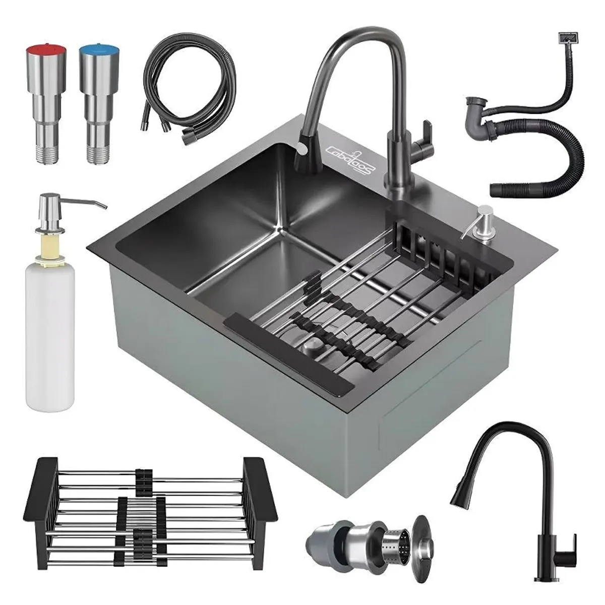 LABALAOS - Lavaplatos De Cocina Empotrable 55x45cm Con Accesorios