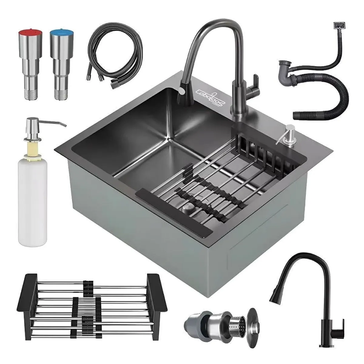 LABALAOS - Lavaplatos De Cocina Empotrable 55x45cm Con Accesorios