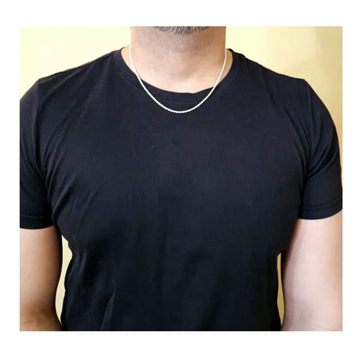 GENERICO - Collar Turbillon Delgado 50 Cm Plata Italiana 925 - Cadena Hombre
