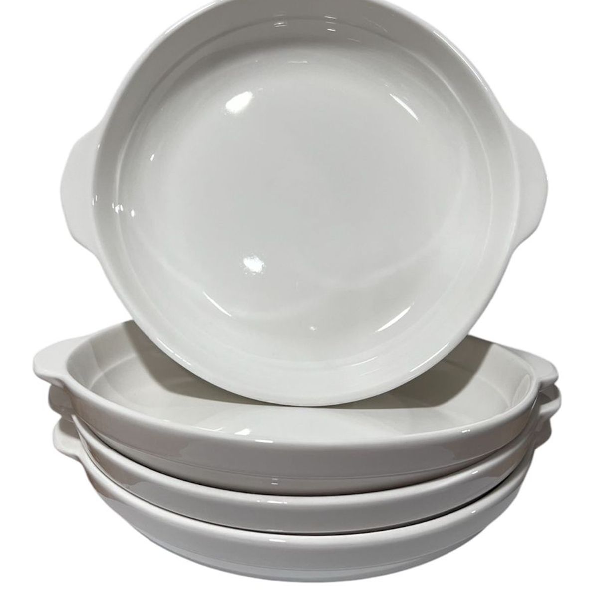 GENERICO - Pack 4 Plato Sopero Hondo Decorativo Asas Redondo Basico