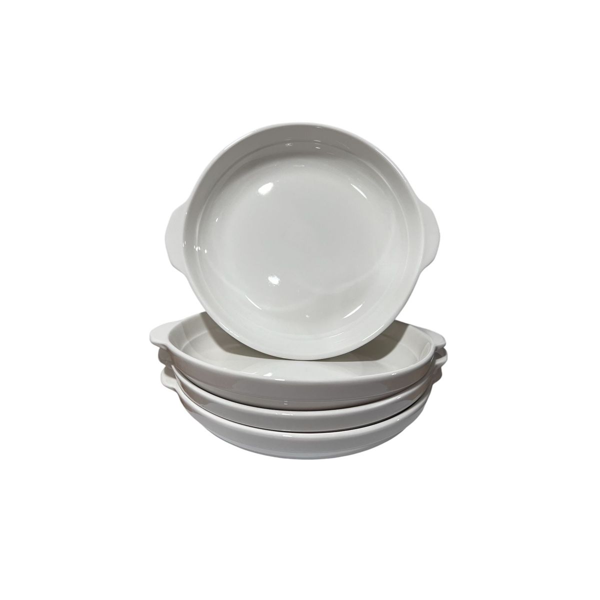 GENERICO - Pack 4 Plato Sopero Hondo Decorativo Asas Redondo Basico