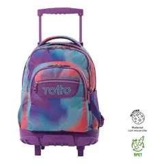 TOTTO - Mochila Escolar Rpet Impermeable con Ruedas Niña 26L