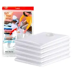 GENERICO - Pack 12 Bolsas Al Vacio Comprimir Ropa Ahorra Espacio 70 x 100