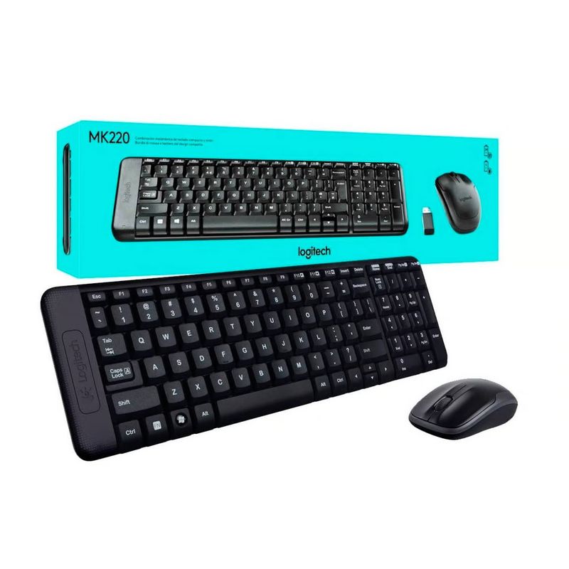 LOGITECH - Kit Teclado Y Mouse Inalámbrico Logitech Mk220 Negro