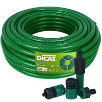 Manguera Jardin Con Malla 1/2 Pulgada 50 Metros Con Acoples