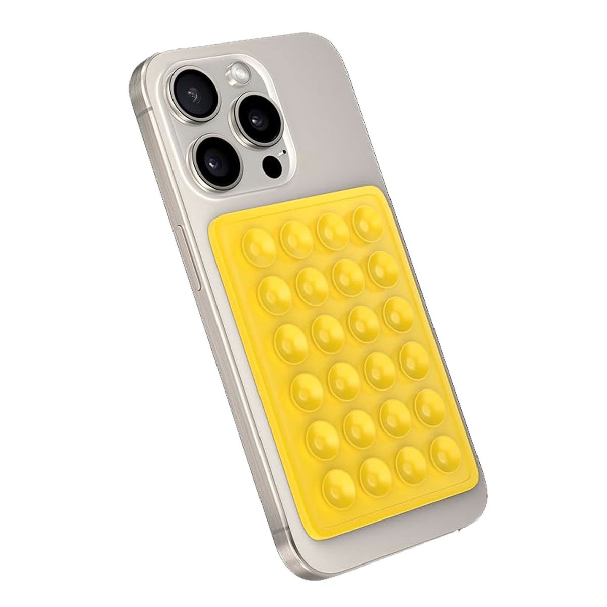 CELLBOX - Soporte de Silicona Ventosa para Carcasa Celular - Amarillo