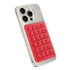 CELLBOX - Soporte de Silicona Ventosa para Carcasa Celular - Rojo