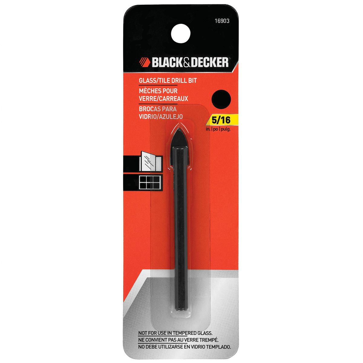 BLACK+DECKER - Broca para Cerámica/Vidrio 8mm BLACK+DECKER 16903   S