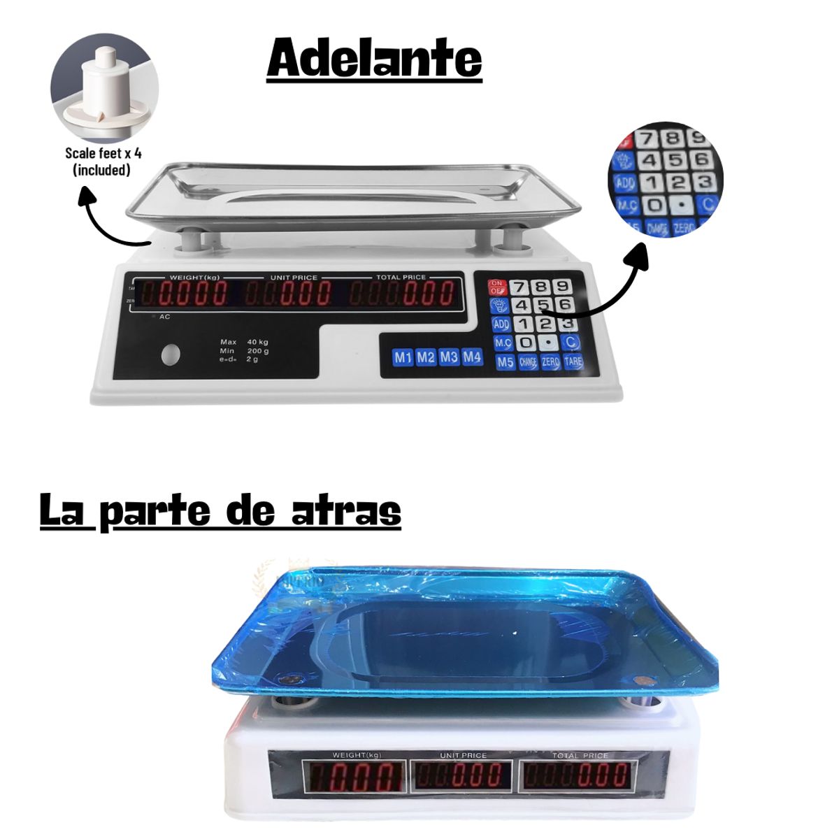 GENERICO - Balanza Pesa Digital 40kg Sobremesa