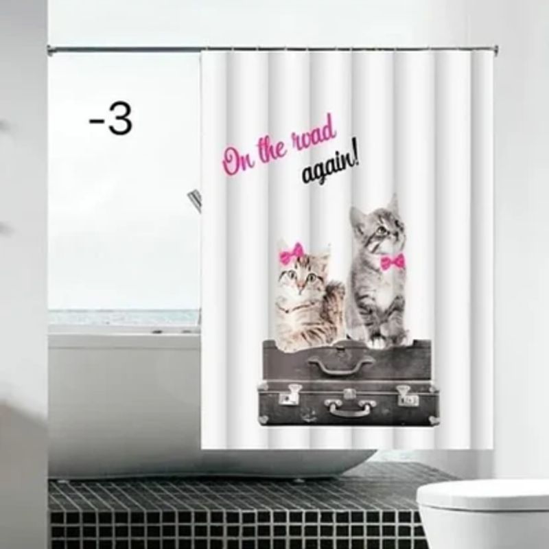 GENERICO - Cortina Baño Ducha Genero Poliéster 180x180