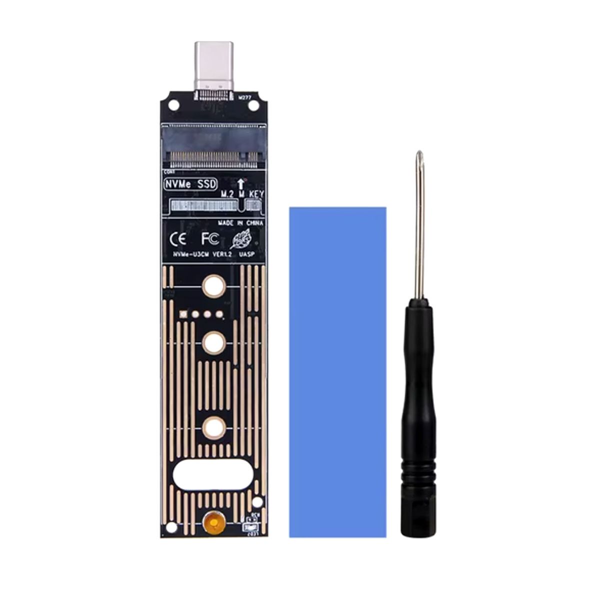 GENERICO - Adaptador Tarjeta Interfaz Externa USB-C A SSD M2 PCIe NVME