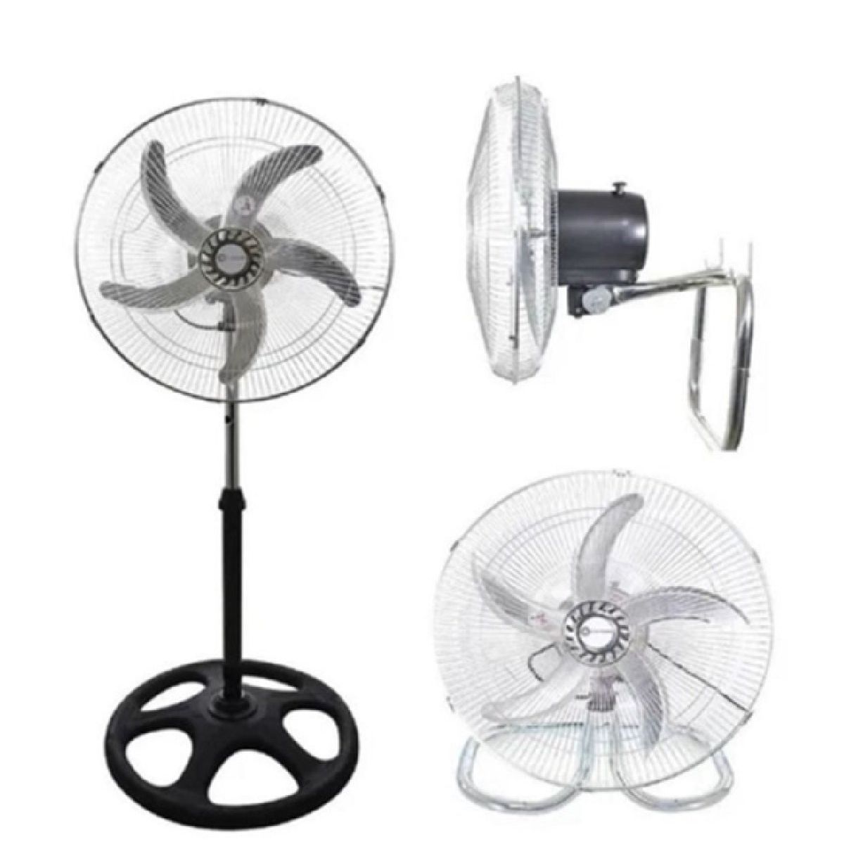 ANGELES DEL HOGAR - Ventilador De 5 Aspas Metálica Pedestal Pared Y Mesa