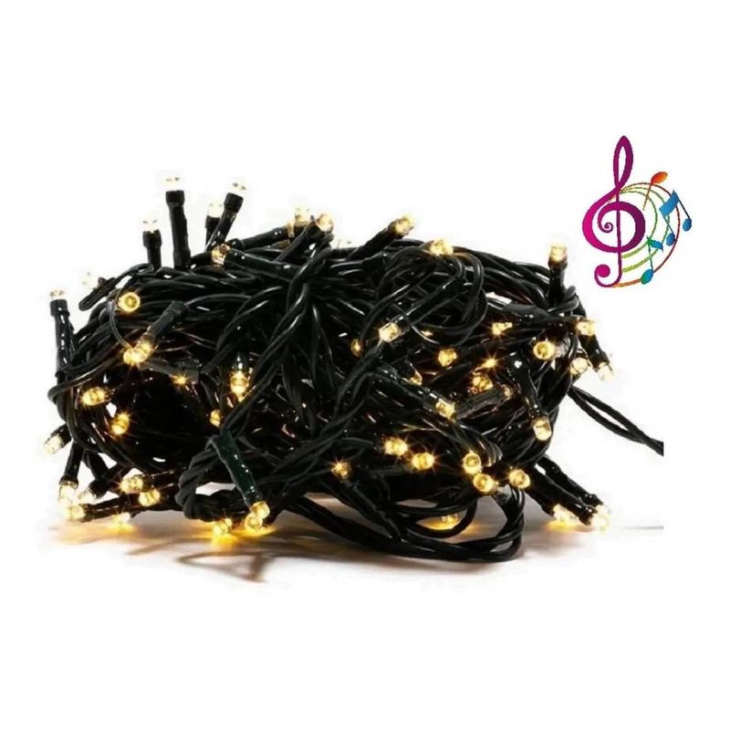 GENERICO - Luces Blancas Cálidas Musical 200 Led De 17 Metros