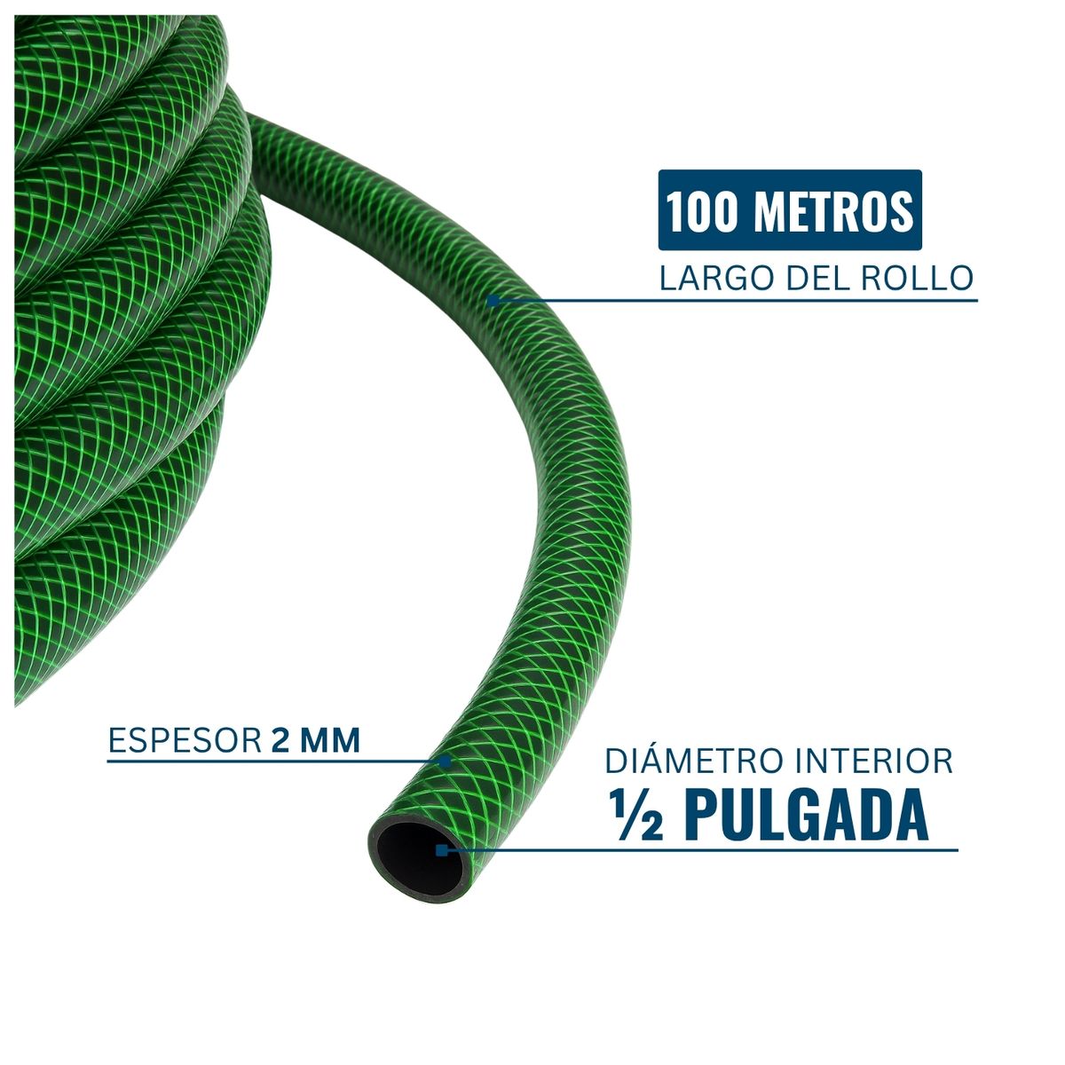 DICAS - Manguera Jardín Con Malla 1/2 Pulgada 100 Metros Dicas