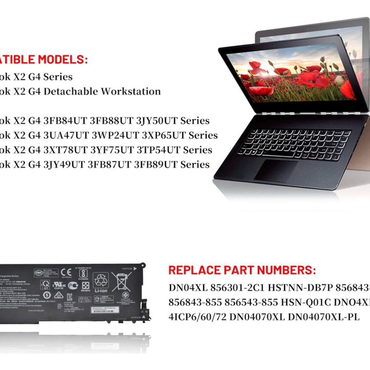 GENERICO - Bateria Dn04xl Para Hp Zbook X2 G4 3fb84ut 3fb88ut 3jy49ut