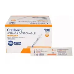 CRANBERRY - Jeringa Insulina Desechable 29g X 516 Caja X100