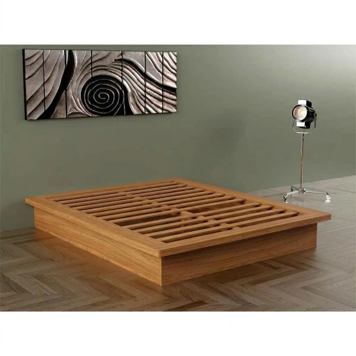 DECOCASA - Base Cama Castaño 2 Plazas Decocasa