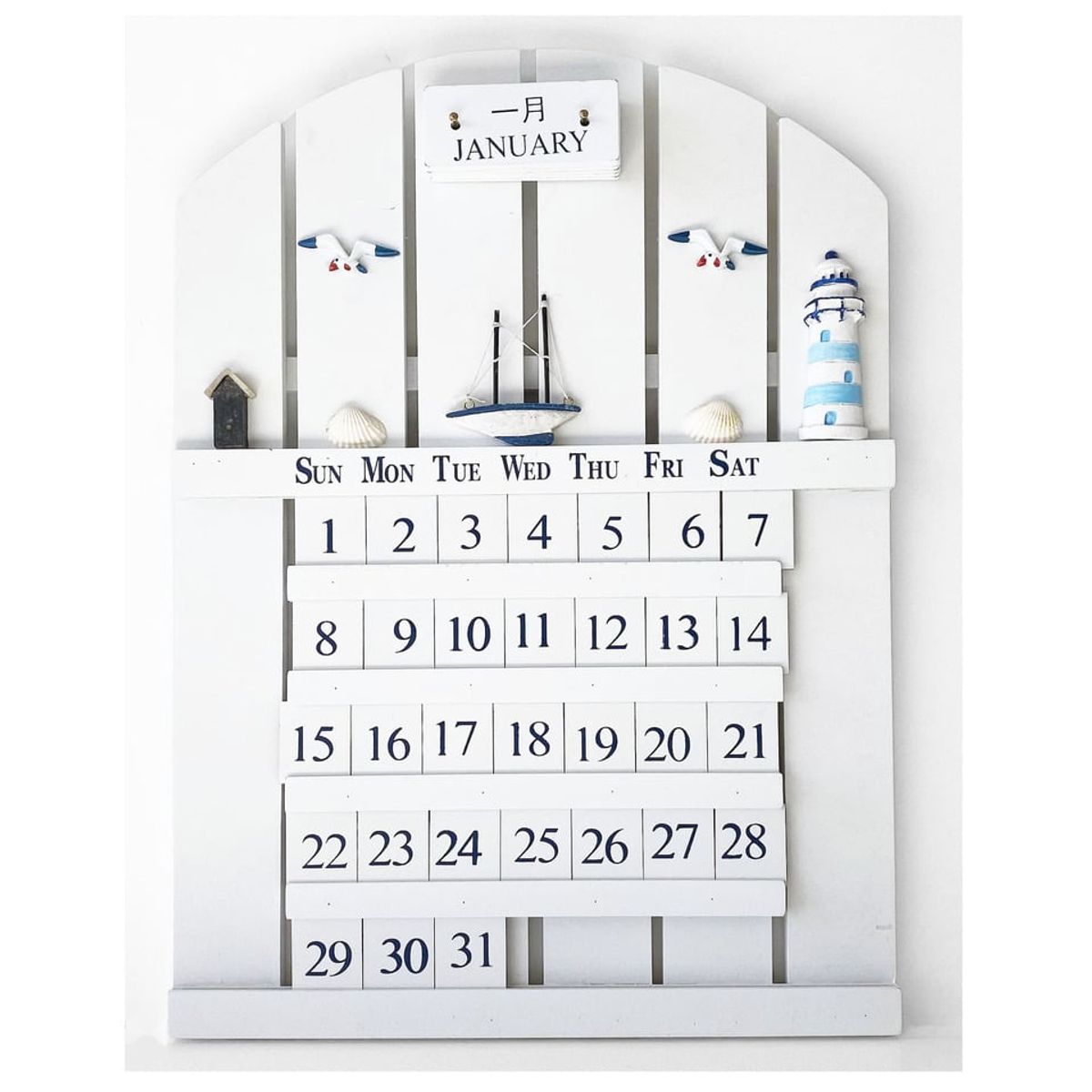 MONTREAL - Decoración Náutica Calendario Perpétuo Marina En Madera