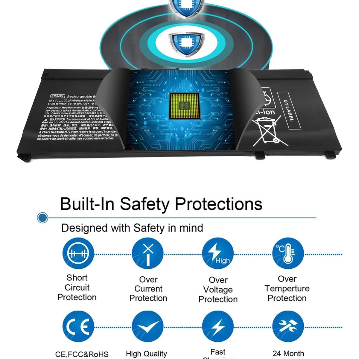 GENERICO - Batería sr04xl Para Notebook Hp Omen 15-dc0003la Series