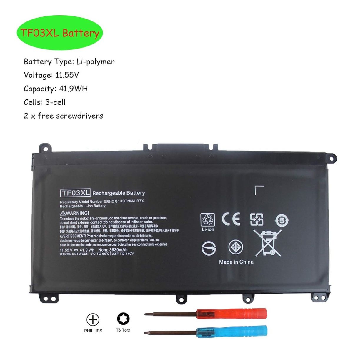 GENERICO - Batería Tf03xl Para Hp Pavilion X360 14-cd0009la Series