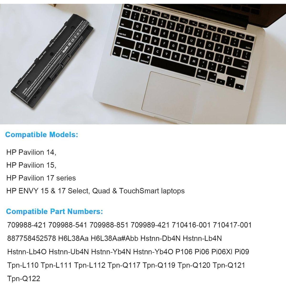 GENERICO - Bateria Pi06 Para Hp Pavilion Envy 14e 14t 14z 15e 15j Nuevo