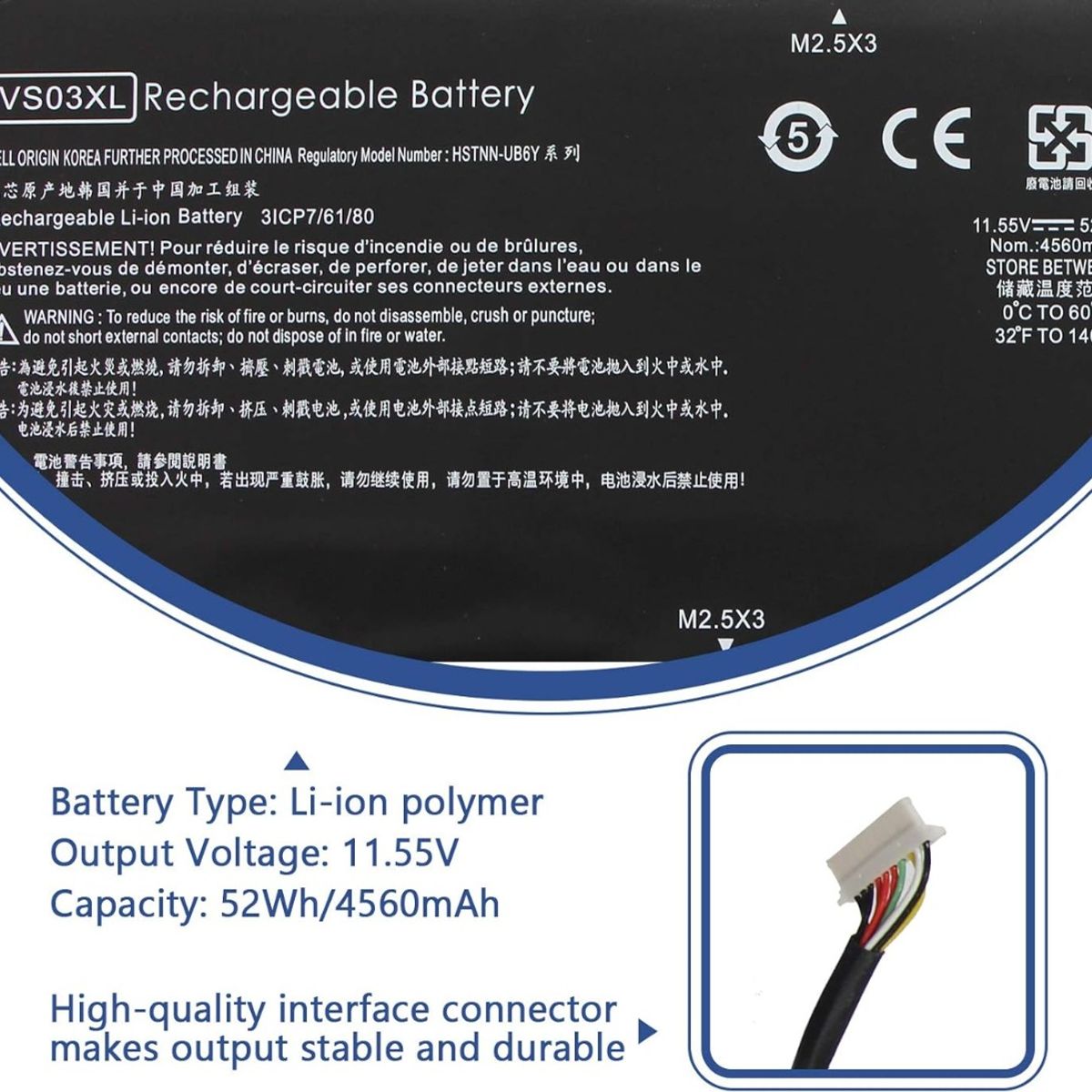 GENERICO - Bateria Para Vs03xl Hp Envy 15-as Series 15-as014tu Nueva