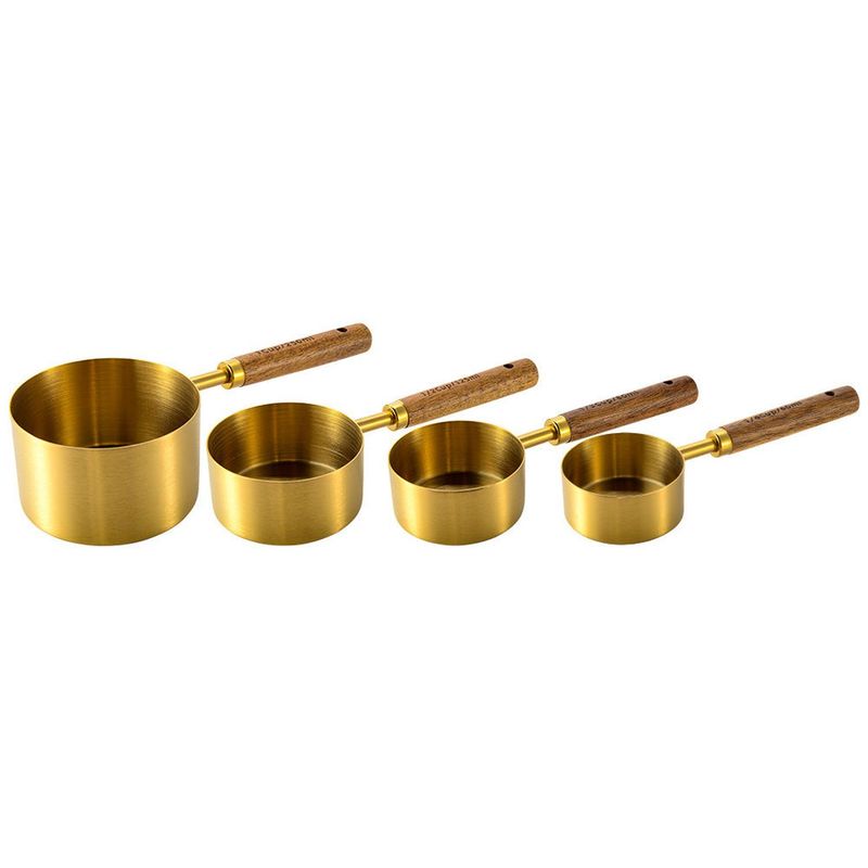ELEONOR - Cucharas Medidoras Acero Inoxidable Diseño Elegante 4Pcs - Dorado