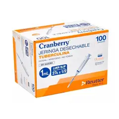 CRANBERRY - Jeringa Tuberculina 1 Ml Luer Slip 27g * 1/2 1ml