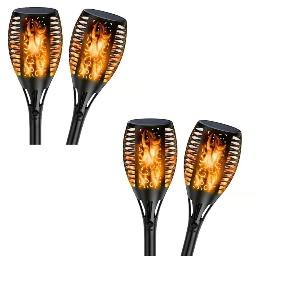 GENERICO - Pack X4 Lampara Luces Solares Antorchas Led Estaca