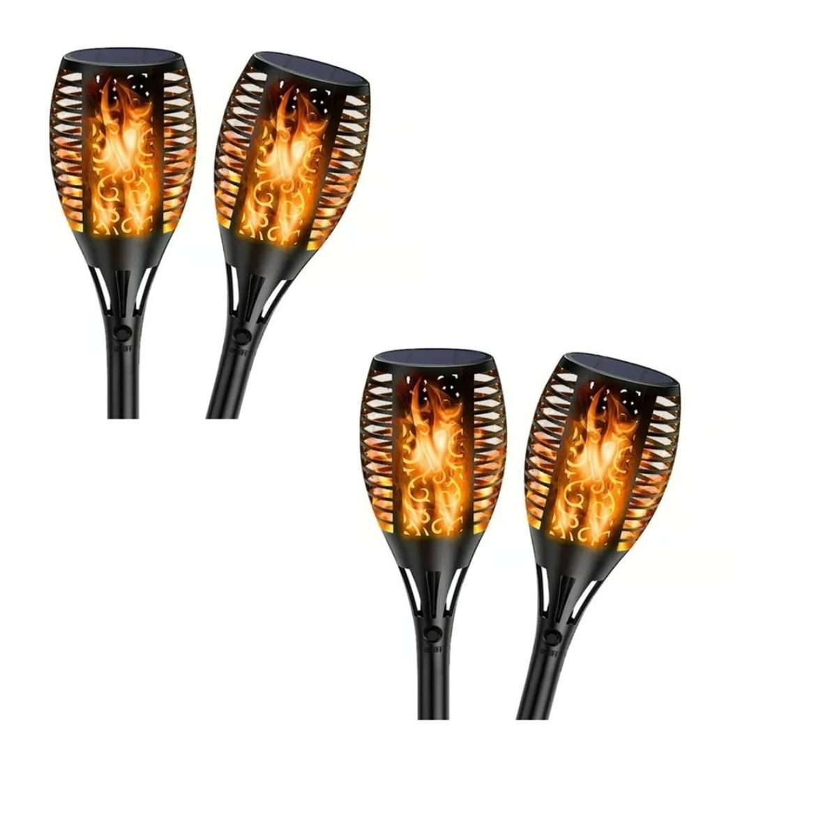 GENERICO - Pack X4 Lampara Luces Solares Antorchas Led Estaca