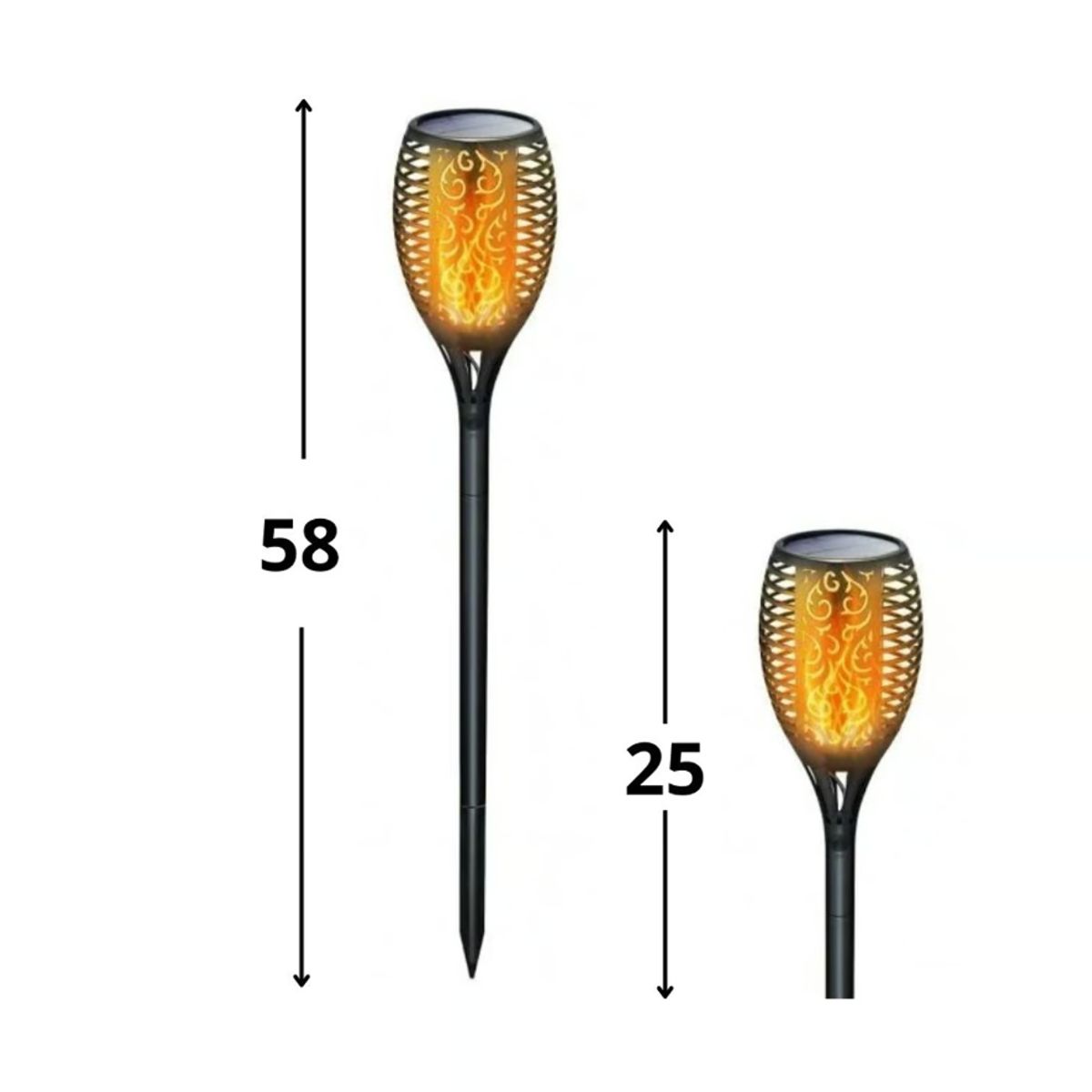 GENERICO - Pack X4 Lampara Luces Solares Antorchas Led Estaca