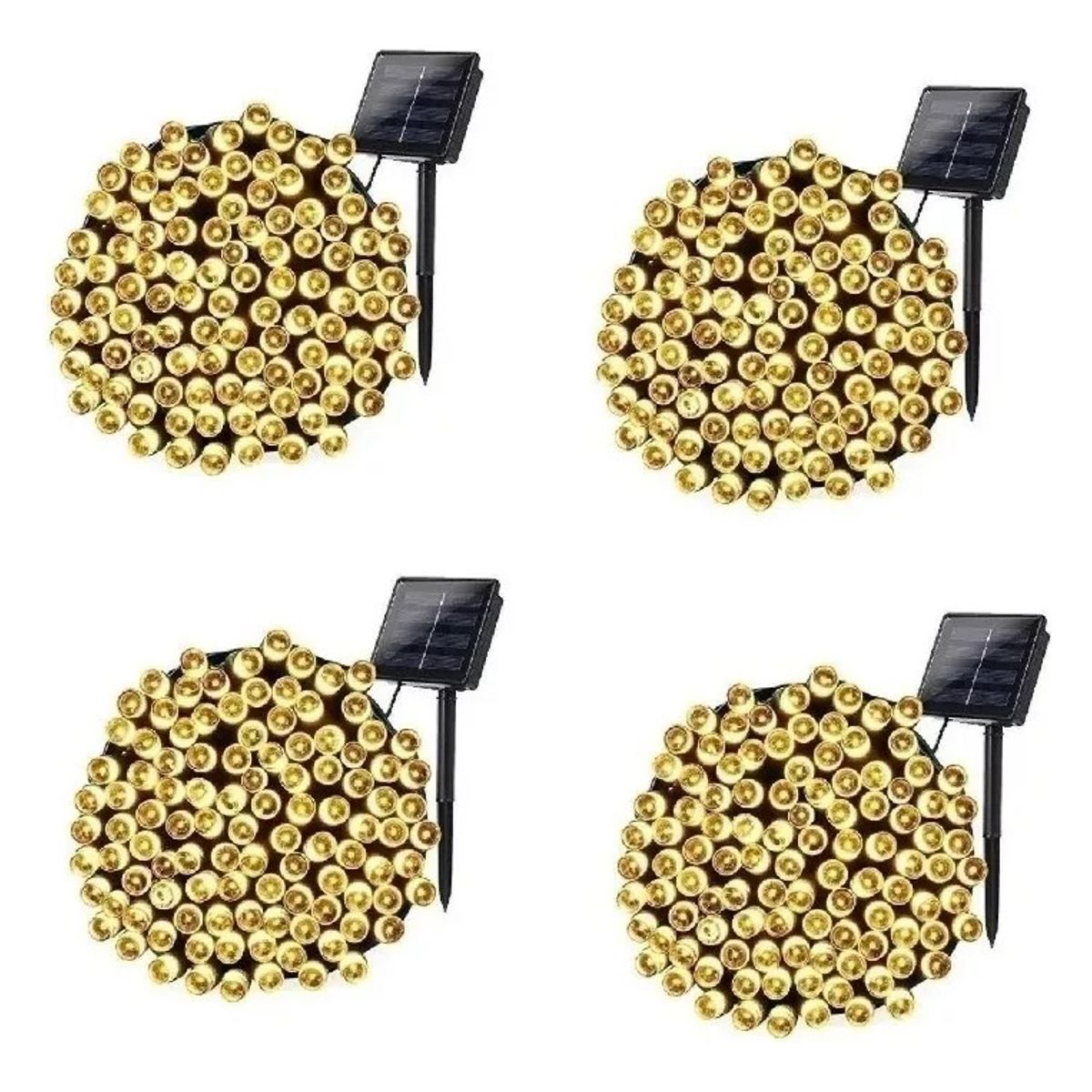 GENERICO - Pack X4 Luces Solares Navidad Guirnalda 10 Metros 100 Led Calidad