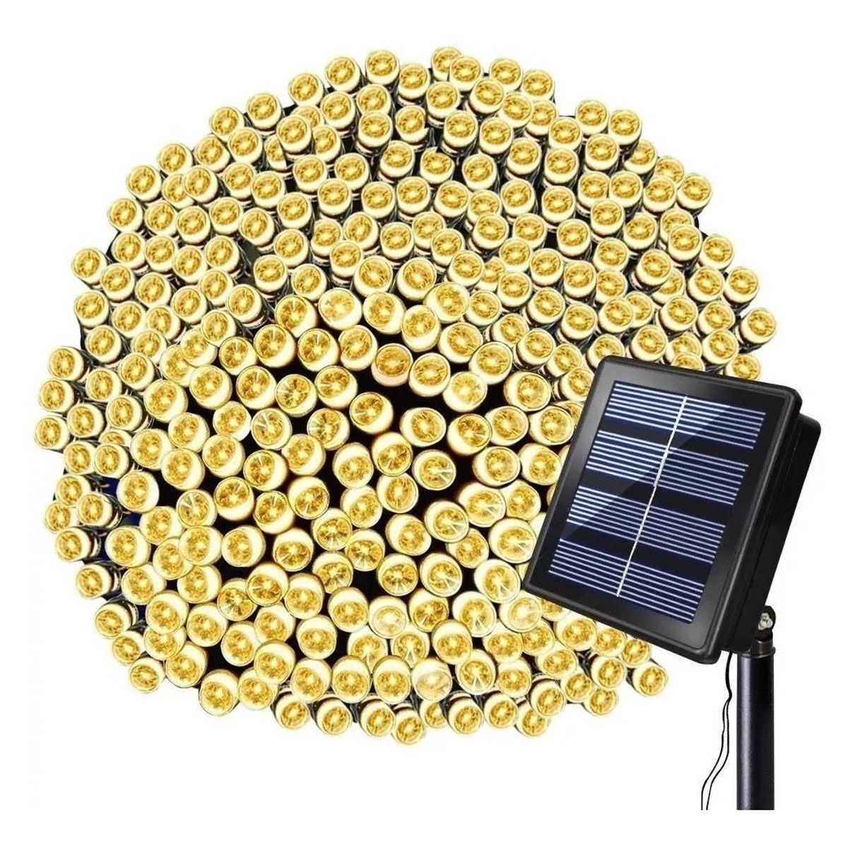 GENERICO - Pack X8 Luces Solares Navidad Guirnalda 10 Metros 100 calido