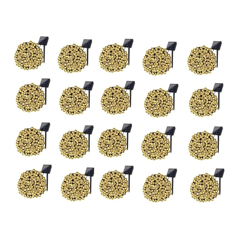 GENERICO - Pack X10 Luces Solares Navidad Guirnalda 10 Metros 100 Led Blanco Frio