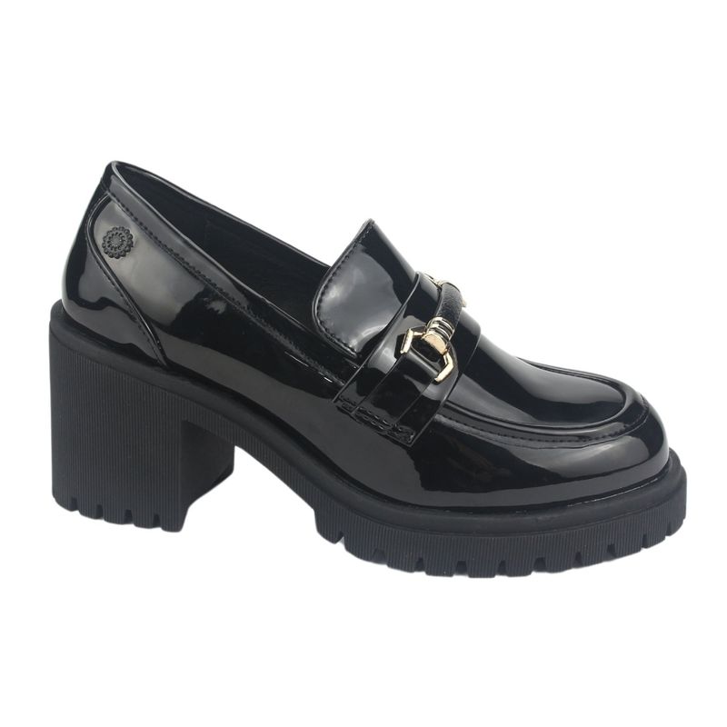 CHALADA - Mocasin Mujer Negro Plataforma Chalada Juppi-1.