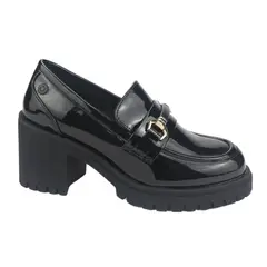CHALADA - Mocasin Mujer Negro Plataforma Juppi-1