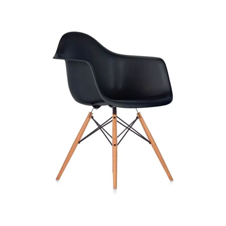 Silla Comedor Eames Hogar Butaca Estructura Negro Negro