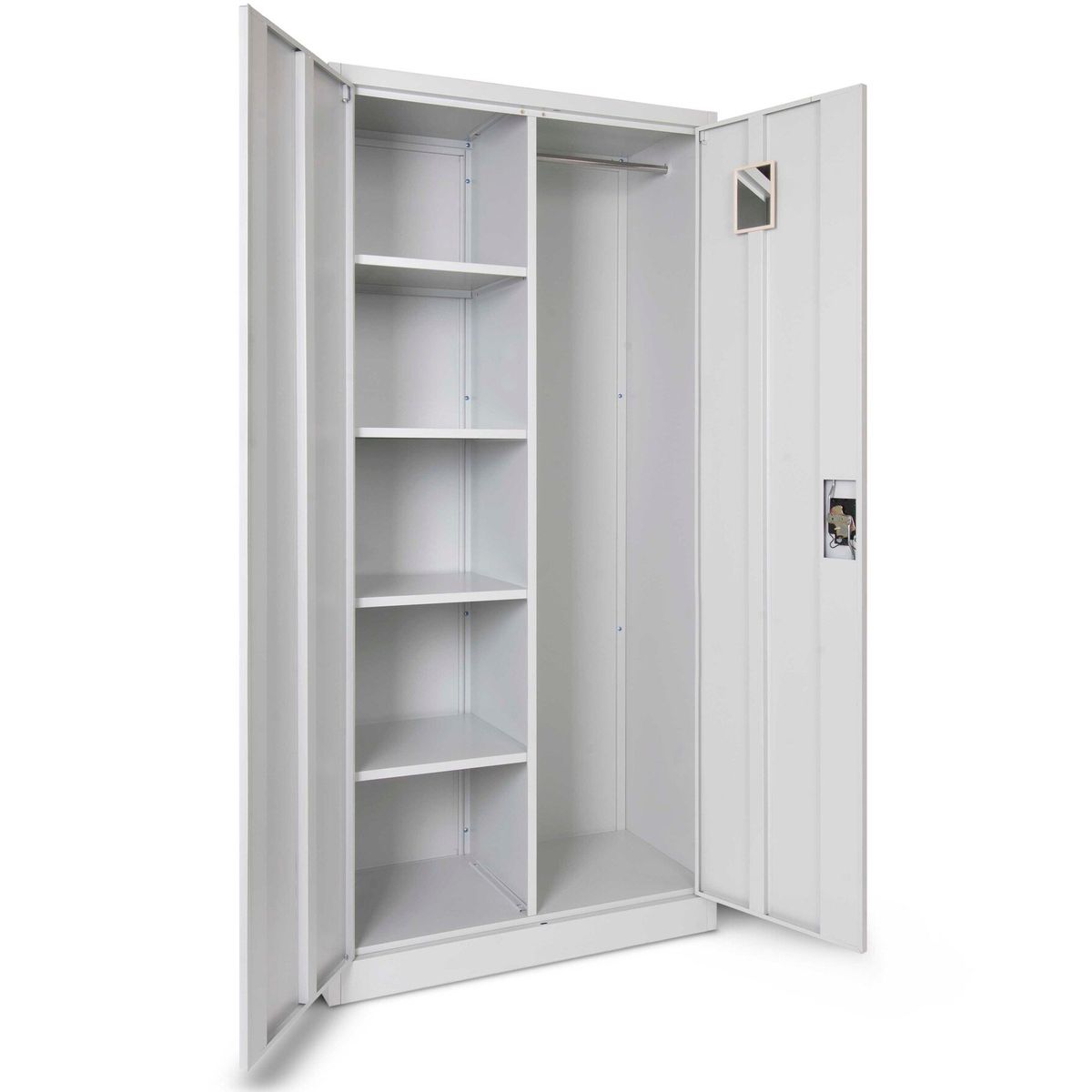 GENERICO - Armario Metalico 2 puertas con repisas y barra colgar SAL-1-5