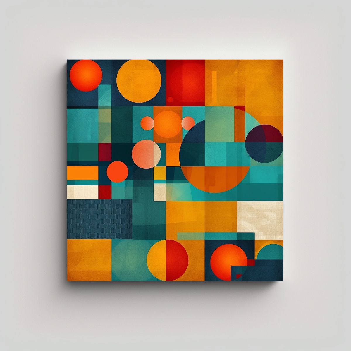 GENERICO - Pintura Abstracta Lienzo Forma Hogar Con 80x80 Cm