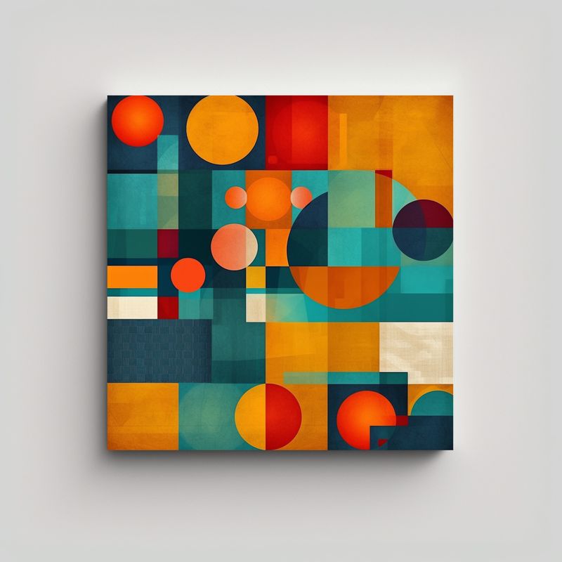 GENERICO - Pintura Abstracta Lienzo Forma Hogar Con 80x80 Cm