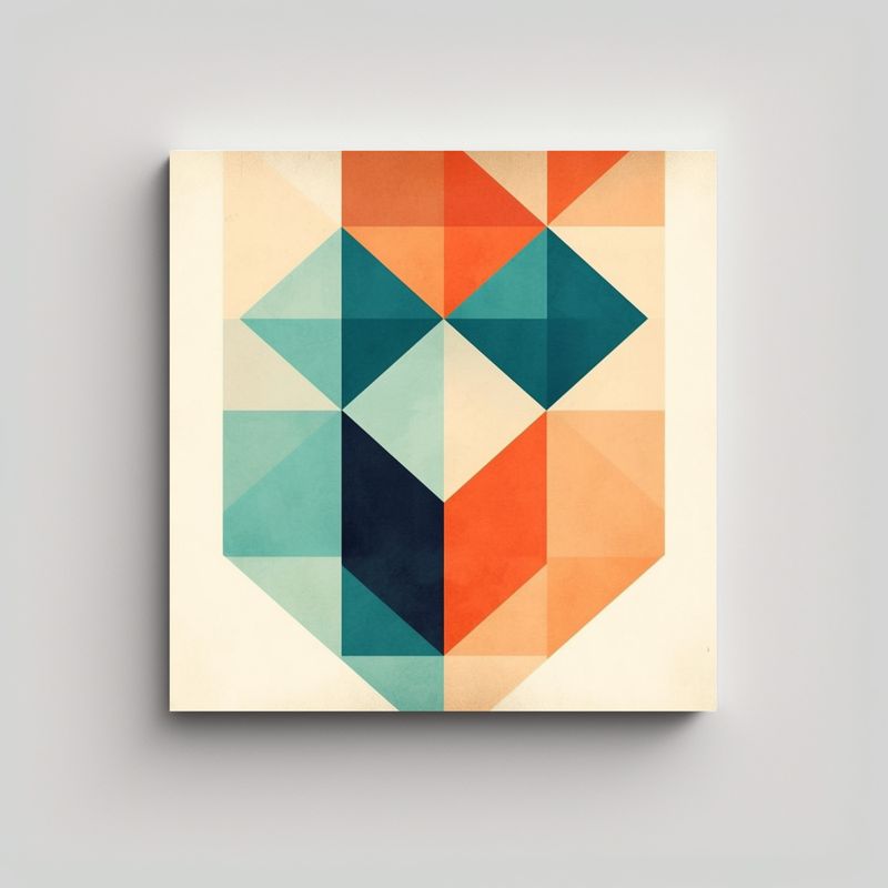 GENERICO - Cuadro Geométrico Minimalista Con Decoración En 50x50 Cm
