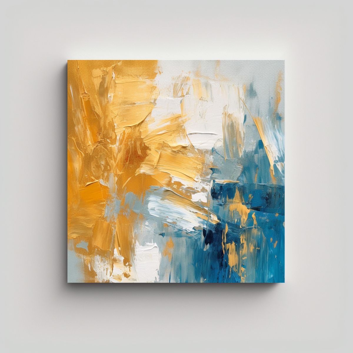 GENERICO - Pintura Al óleo Abstracta De Diseño Rectangular 50x50 Cm